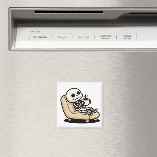 Funny Grim Reaper Drinking Coffee | "Dead Inside"  Magnet (In Situ (Geschirrspüler))