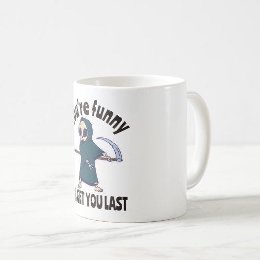 Funny Grim Reaper Skeleton Halloween Costume Kaffeetasse (VorderseiteRechts)