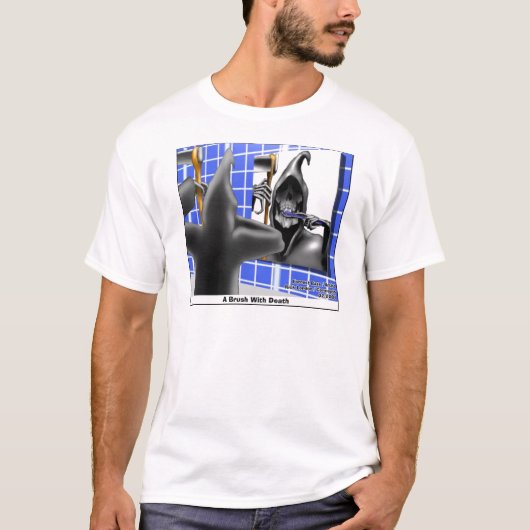 Funny Grim Sensenmann Brush W/Death T-Shirt (Vorderseite)