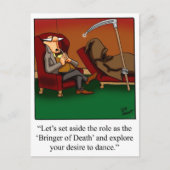 Funny Grim Sensenmann Dance Cartoon Postkarte (Vorderseite)