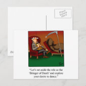 Funny Grim Sensenmann Dance Cartoon Postkarte (Vorne/Hinten)