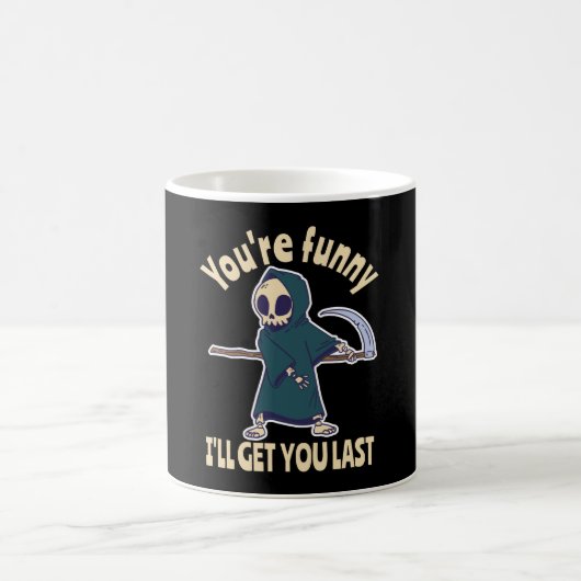 Funny Grim Sensenmann Skeleton Halloween-Kostüm Kaffeetasse (Mittel)