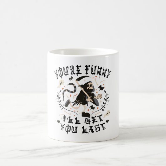 Funny Grim Sensenmann Skeleton Halloween-Kostüm Kaffeetasse (Mittel)