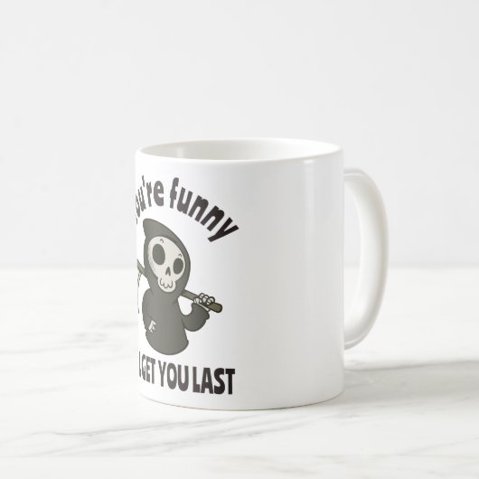 Funny Grim Sensenmann Skeleton Halloween-Kostüm Kaffeetasse (VorderseiteRechts)