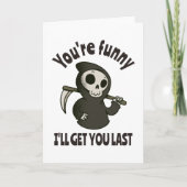 Funny Grim Sensenmann Skeleton Halloween-Kostüm Karte (Vorderseite)