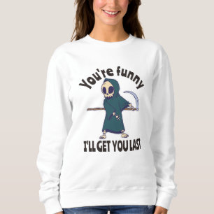 Funny Grim Sensenmann Skeleton Halloween-Kostüm Sweatshirt