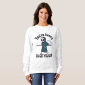 Funny Grim Sensenmann Skeleton Halloween-Kostüm Sweatshirt (Vorne ganz)