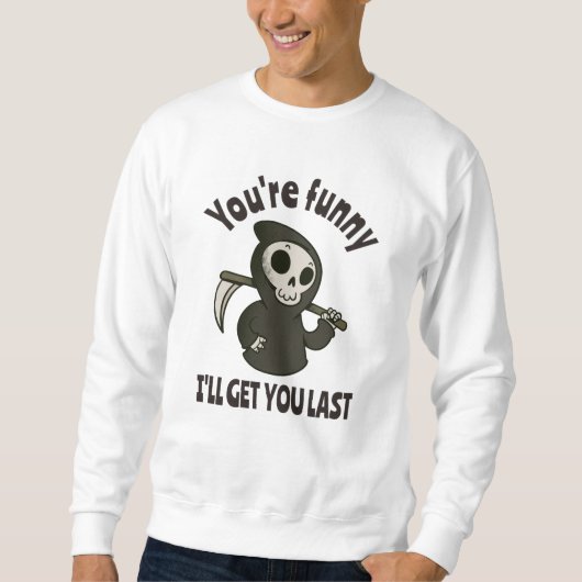 Funny Grim Sensenmann Skeleton Halloween-Kostüm Sweatshirt (Vorderseite)