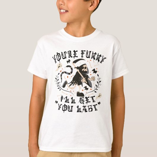 Funny Grim Sensenmann Skeleton Halloween-Kostüm T-Shirt (Vorderseite)