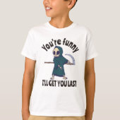 Funny Grim Sensenmann Skeleton Halloween-Kostüm T-Shirt (Vorderseite)