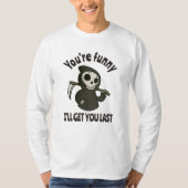 Funny Grim Sensenmann Skeleton Halloween-Kostüm T-Shirt (Vorderseite)