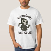 Funny Grim Sensenmann Skeleton Halloween-Kostüm T-Shirt (Vorderseite)