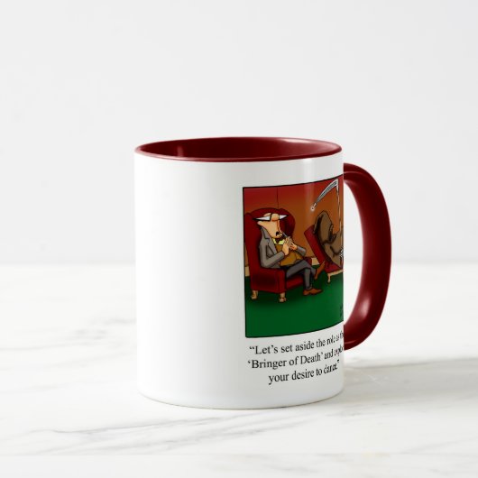 Funny Grim Sensenmann Spaß Tasse (VorderseiteRechts)