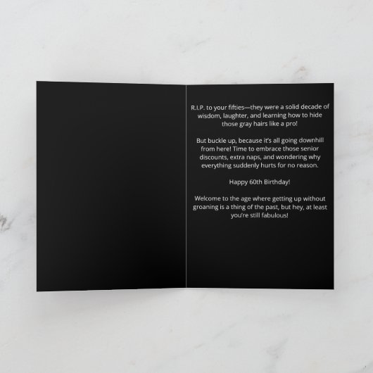 Funny Grim Sensenmann Tod meiner Jugend 60. Geburt Karte (Innenseite)