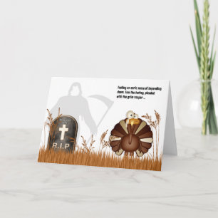 Funny Grim Sensenmann Tom der Türkei Erntedank Feiertagskarte