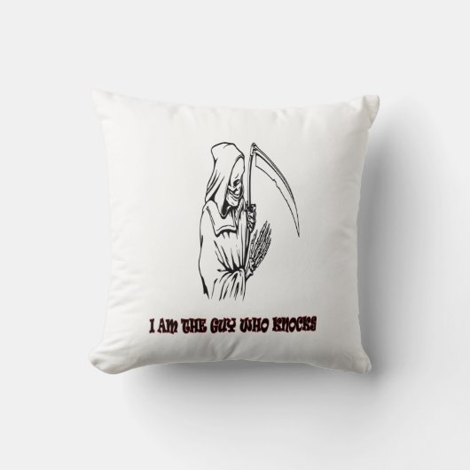 Funny Grim Sensenmann Zitat Spooky Halloween Nacht Kissen (Vorderseite)