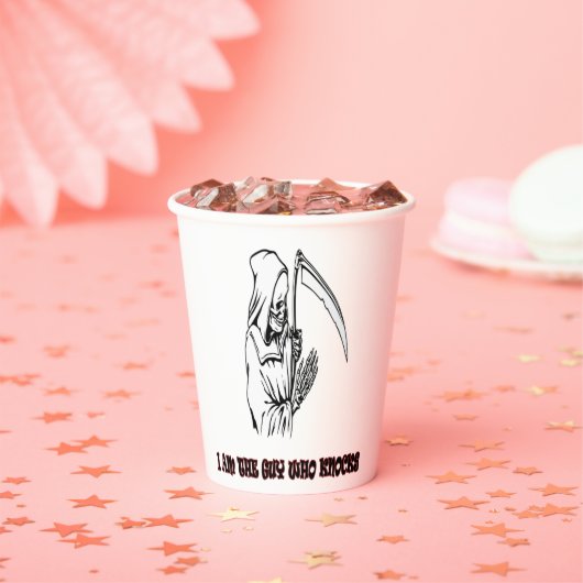 Funny Grim Sensenmann Zitat Spooky Halloween Nacht Pappbecher (Insitu)