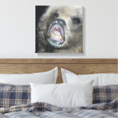 Funny Grizzly Bären Cub Licken das Glasfenster Leinwanddruck (Insitu (Schlafzimmer))