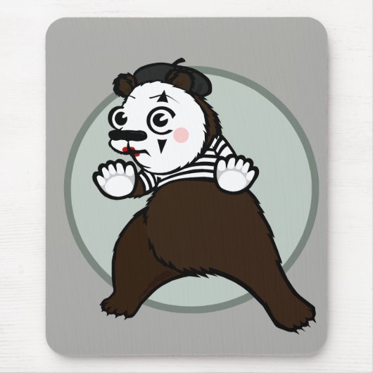 FUNNY GRIZZLY BEAR MIME VERTICAL MOUSE PAD MOUSEPAD (Vorne)