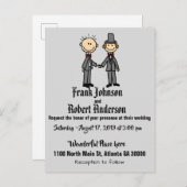 Funny Groom and Groom Gay Wedding Einladung (Vorne/Hinten)