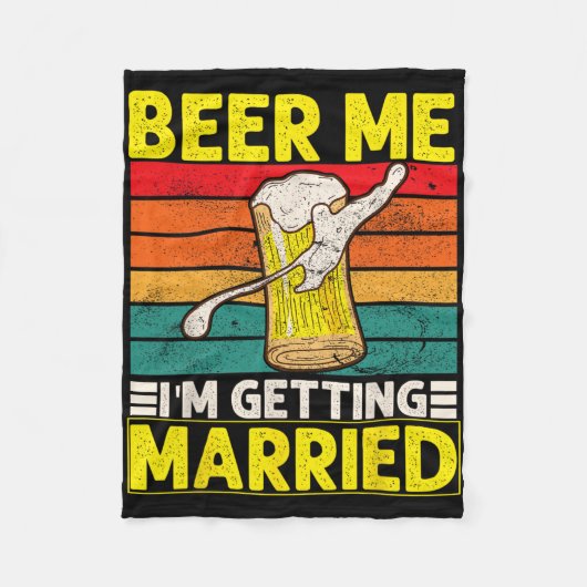 Funny Groom Bachelor Party Beer Me Ich werde Mar Fleecedecke (Vorderseite)