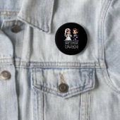 Funny Groom Bride Wedding Bachelor Party Retro Pix Button (Beispiel)