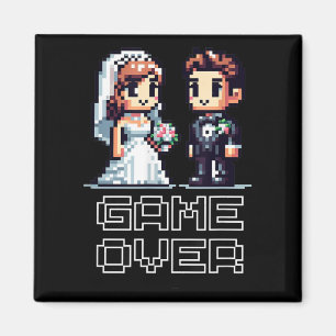 Funny Groom Bride Wedding Bachelor Party Retro Pix Magnet
