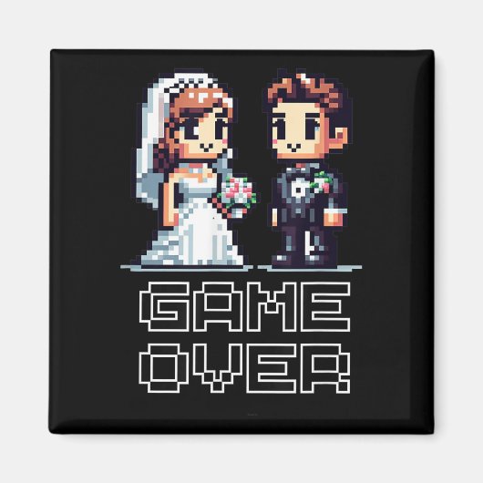 Funny Groom Bride Wedding Bachelor Party Retro Pix Magnet (Vorne)