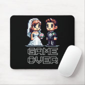 Funny Groom Bride Wedding Bachelor Party Retro Pix Mousepad (Mit Mouse)