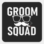 Funny Groom Squad Wedding Party Design Quadratischer Aufkleber (Vorderseite)