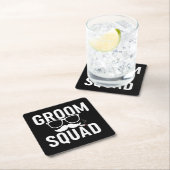 Funny Groom Squad Wedding Party Design Rechteckiger Pappuntersetzer (Vor Ort)