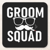 Funny Groom Squad Wedding Party Design Rechteckiger Pappuntersetzer (Vorderseite)