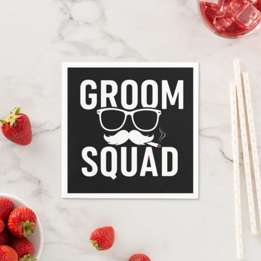 Funny Groom Squad Wedding Party Design Serviette (Beispiel)