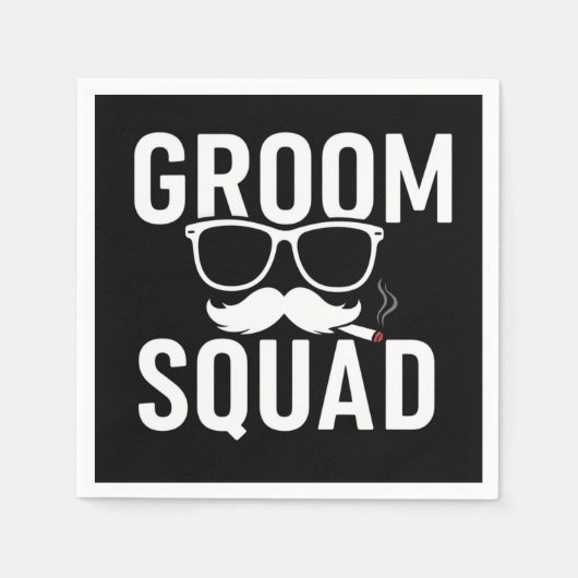 Funny Groom Squad Wedding Party Design Serviette (Vorderseite)