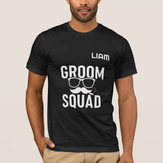 Funny Groom Squad Wedding Party Design T-Shirt (Vorderseite)