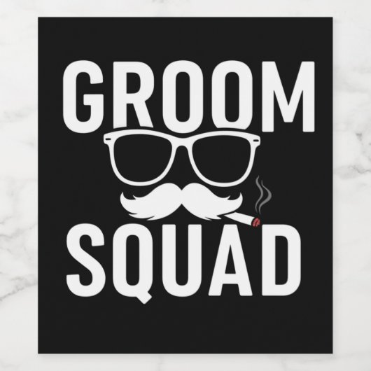 Funny Groom Squad Wedding Party Design Weinetikett (Einzelnes Label)