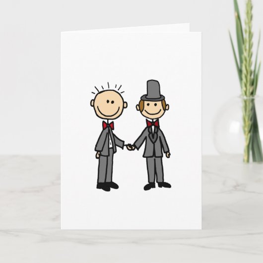 Funny Grooms Gay Marriage Cartoon Karte (Vorderseite)