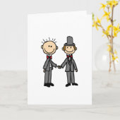 Funny Grooms Gay Marriage Cartoon Karte (Gelbe Blume)