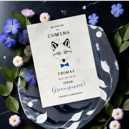 Funny Groomsman Blue Bow Tie Wedding Proposal  Einladung