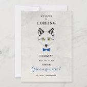 Funny Groomsman Blue Bow Tie Wedding Proposal  Einladung (Vorderseite)
