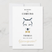 Funny Groomsman Gold Bow Tie Wedding Proposal (Vorderseite)