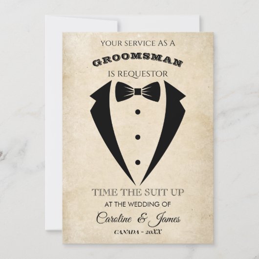 Funny Groomsman Invitation (Vorderseite)