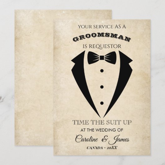 Funny Groomsman Invitation (Vorne/Hinten)
