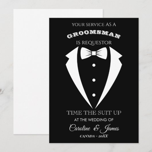 Funny Groomsman Invitation (Vorne/Hinten)