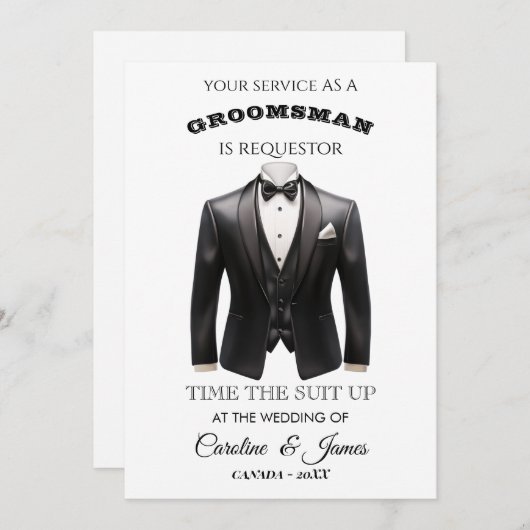 Funny Groomsman Invitation (Vorne/Hinten)