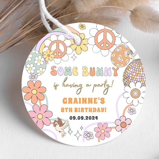 Funny Groovy 1. Ostergeburt Party Geschenkanhänger