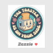 Funny groovy 60s hippie toaster thumbs up aufkleber (Blatt)