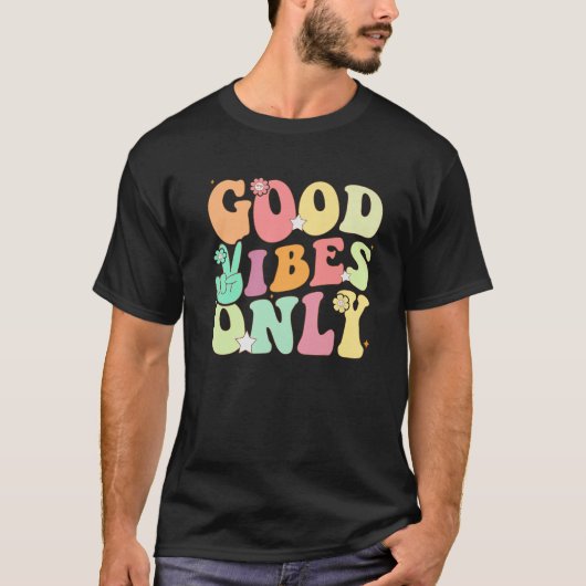 Funny Groovy Good Vibes Nur Sommerferienplatz T-Shirt (Vorderseite)