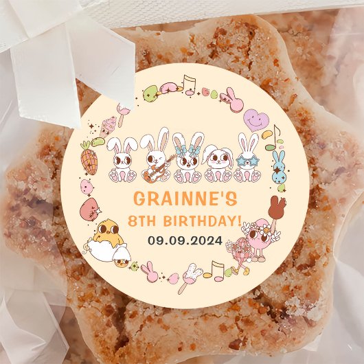 Funny Groovy Ostergeburt Party Runder Aufkleber