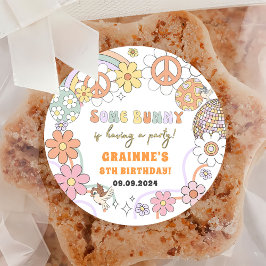 Funny Groovy Ostergeburt Party Runder Aufkleber